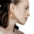 Eylia Passion 40mm Chunky Hoop-øreringe i 18K forgyldt guld